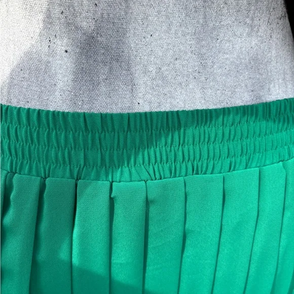 Vintage Chaus Green Pleated Skirt Sz 10 - Picture 5 of 7